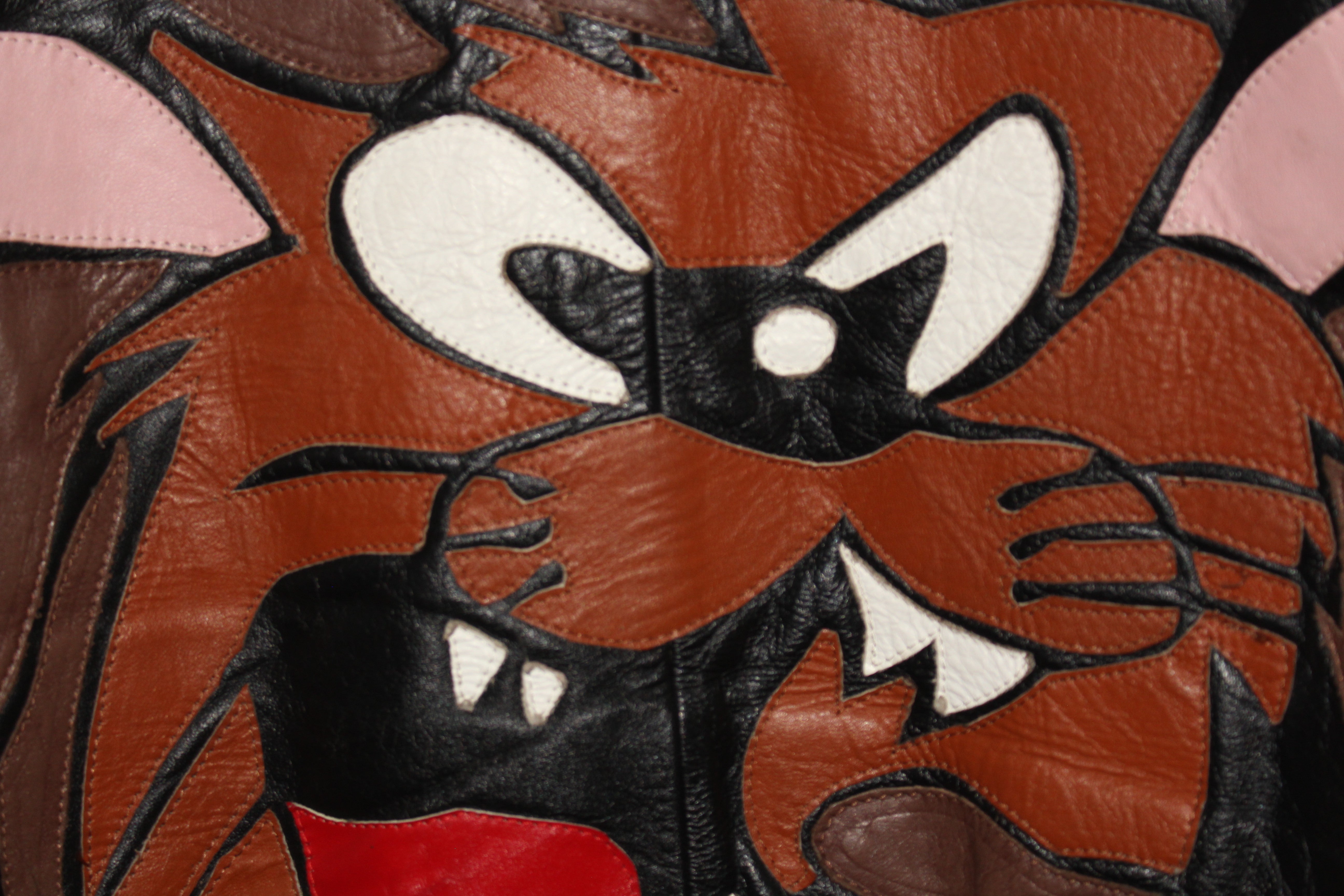 Rare Tasmanian Devil Taz Looney Tunes Leather Collectors Jacket (M)