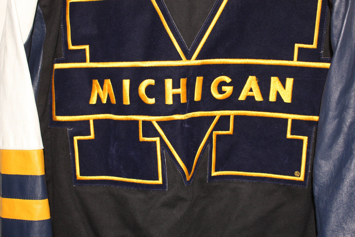 Rare University Of Michigan Wolverines Jeff Hamilton Leather Jacket (XL )