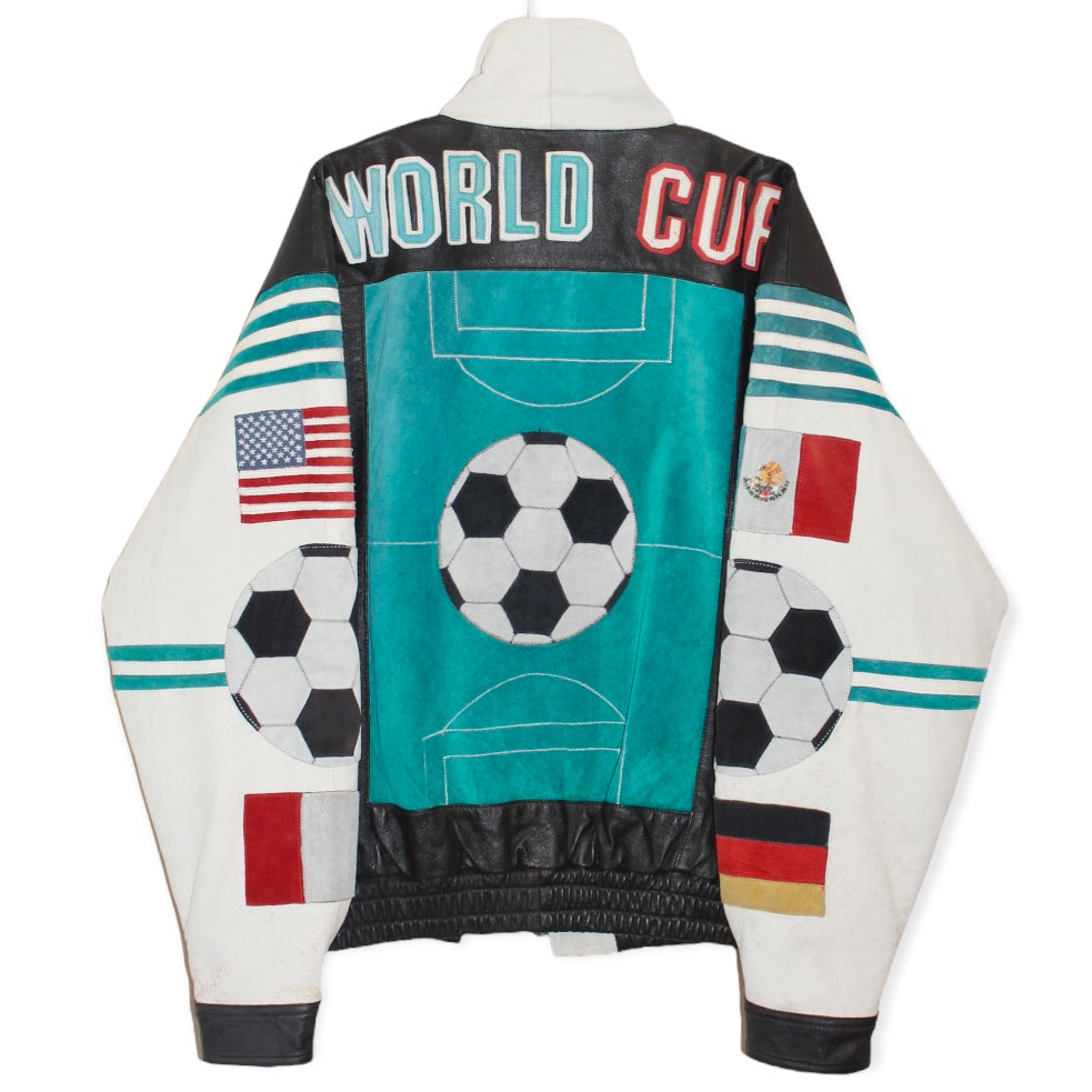 Serge Platini 1994 World Cup Soccer Leather Jacket (L)