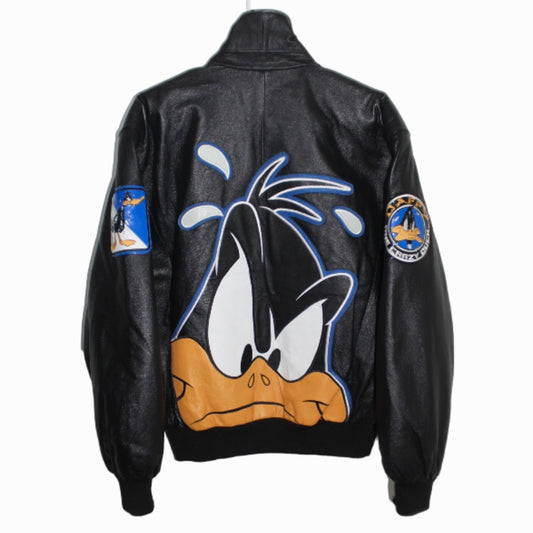 Rare Daffy Duck Classic Looney Tunes Collection Leather Jacket (M)