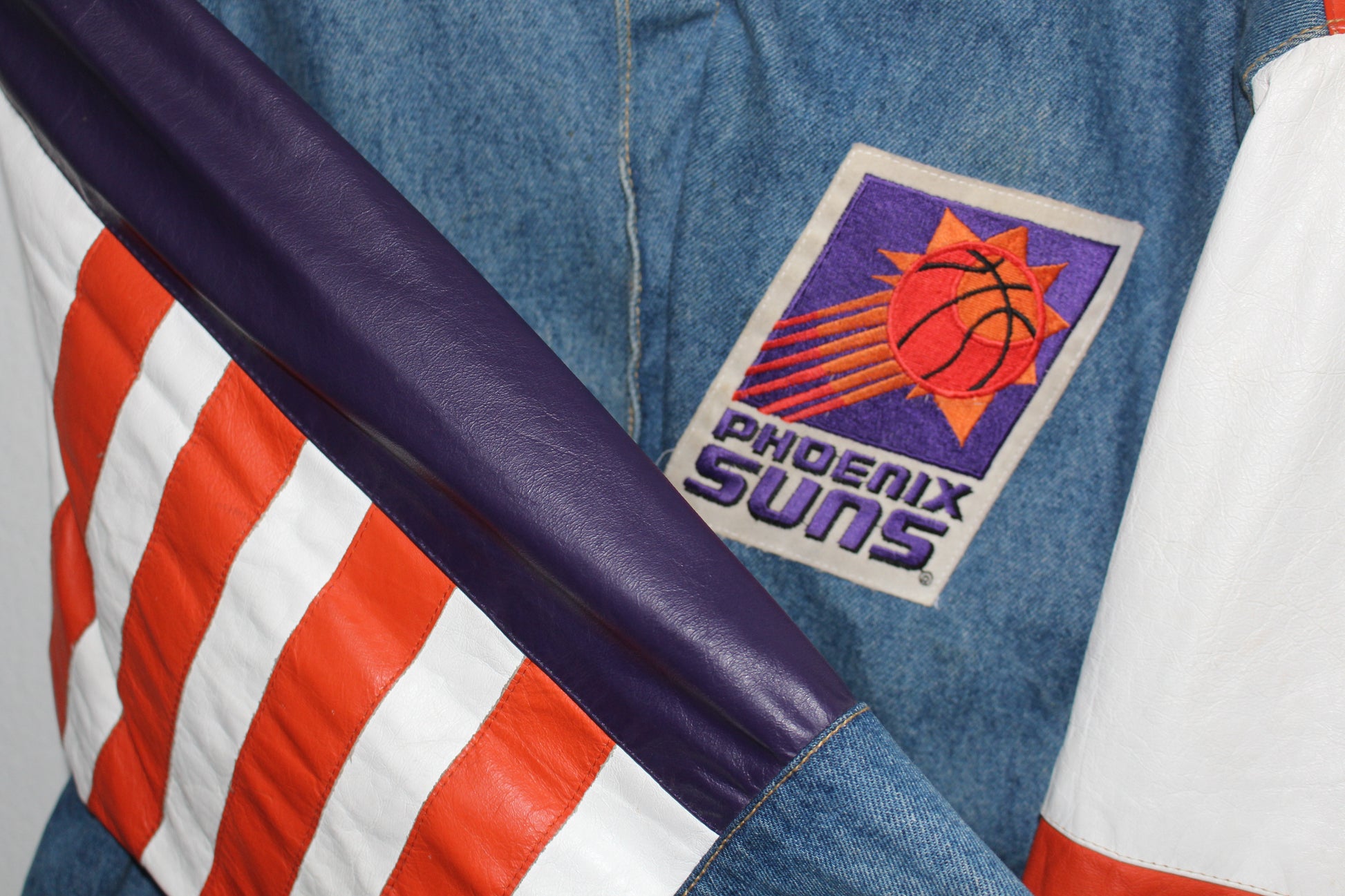 vtg rare NBA Phoenix Suns Jeff Hamilton Leather Big Logo Jacket Mens Medium