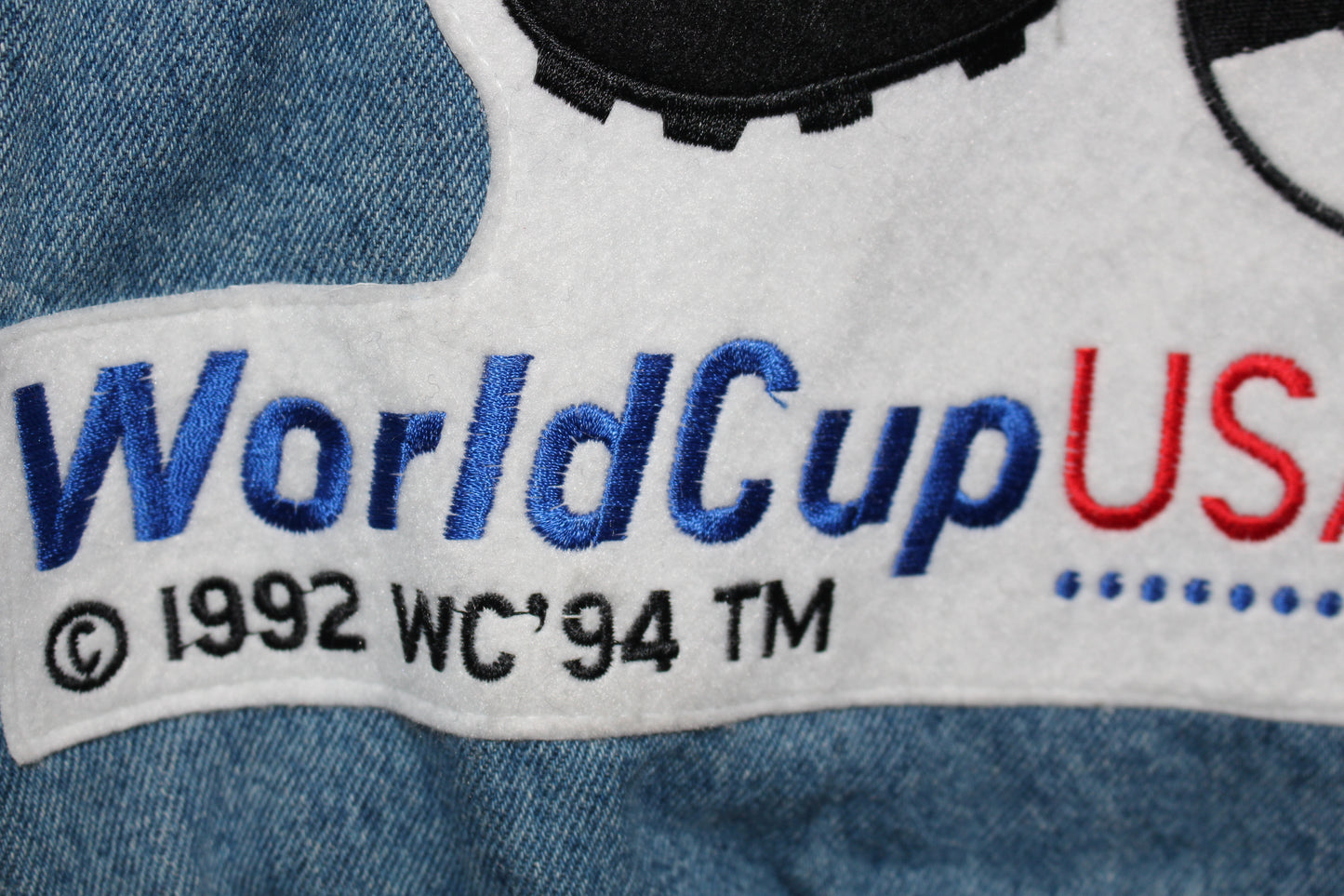 Rare 1994 World Cup Jeff Hamilton Leather Denim “Striker” Jacket (L)