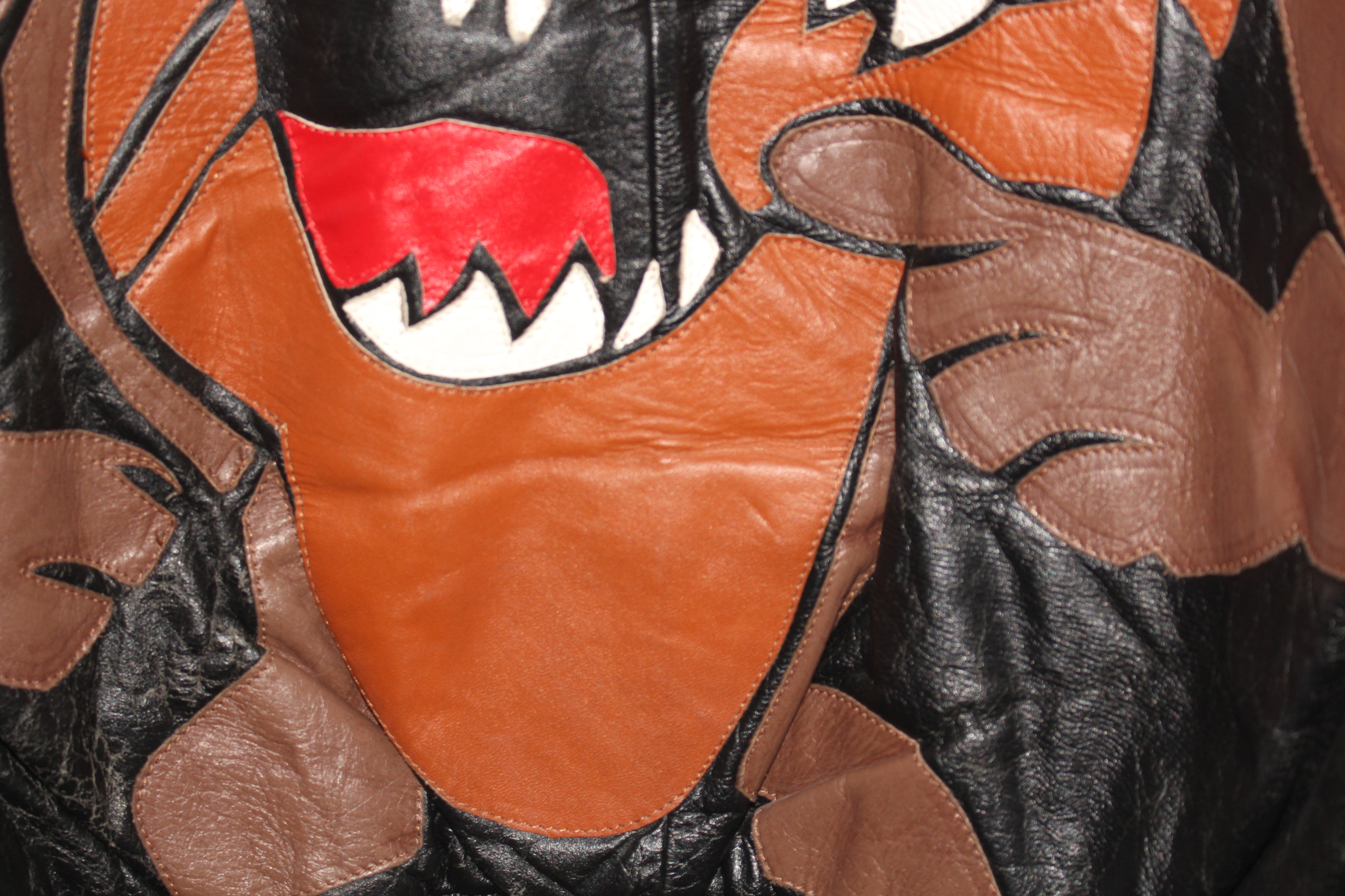 Rare Tasmanian Devil Taz Looney Tunes Leather Collectors Jacket (M