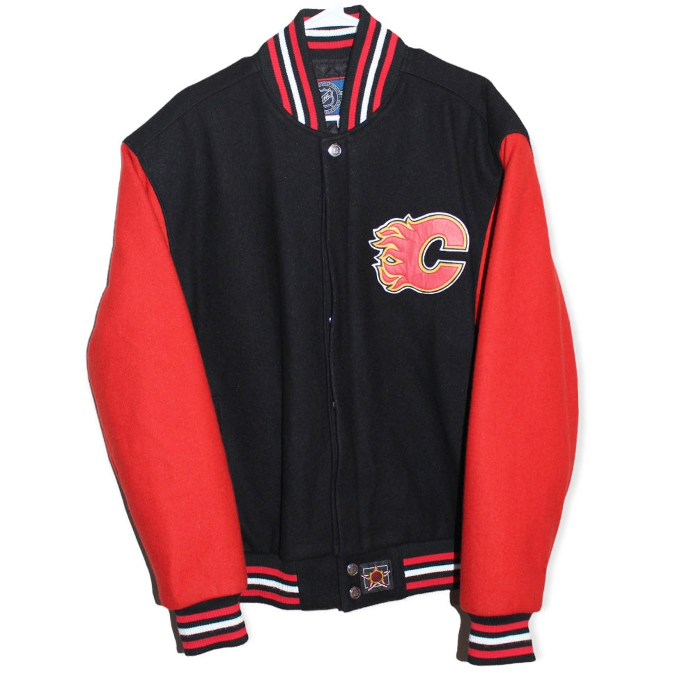 Calgary Flames Poly Twill Varsity Jacket - Red 3X-Large