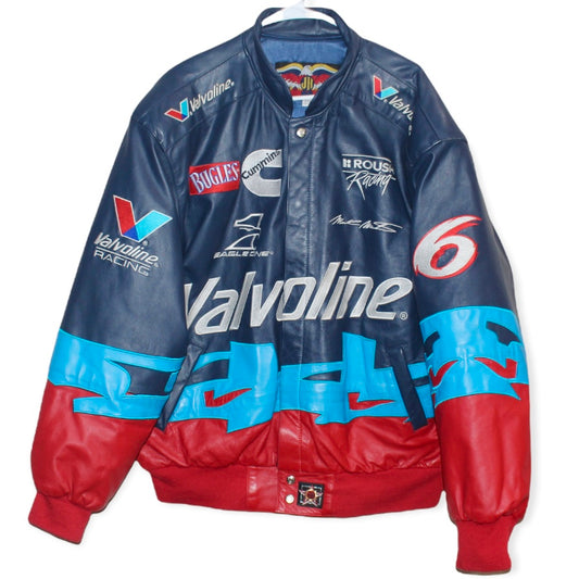Rare Valvoline Racing NASCAR Mark Martin #6 Jeff Hamilton Leather Jacket (XXL)