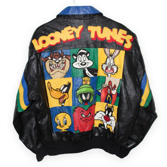 Rare 1997 Warner Bros Looney Tunes Leather Jacket (L)