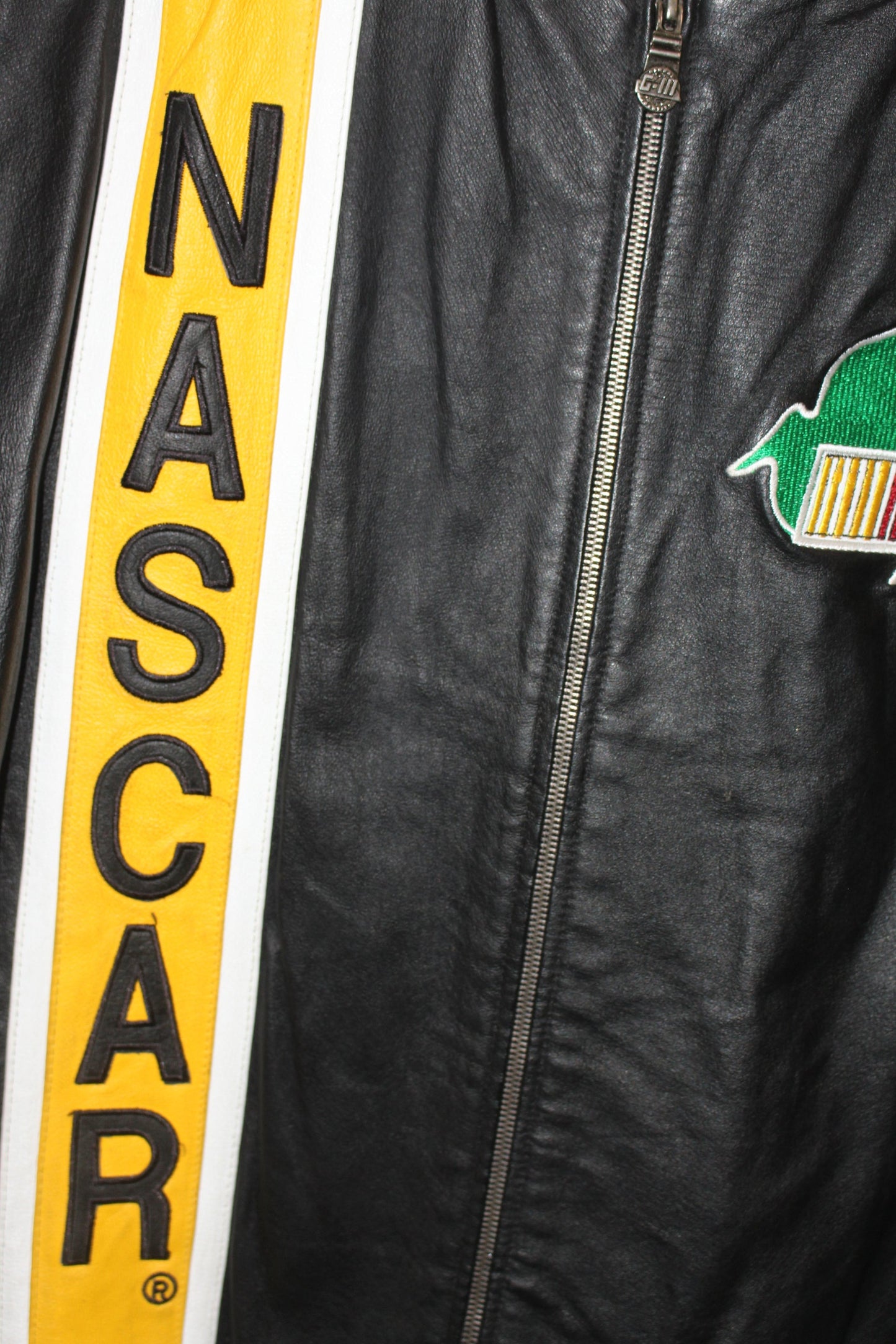 Rare NASCAR Racing Leather Bomber Jacket (M)