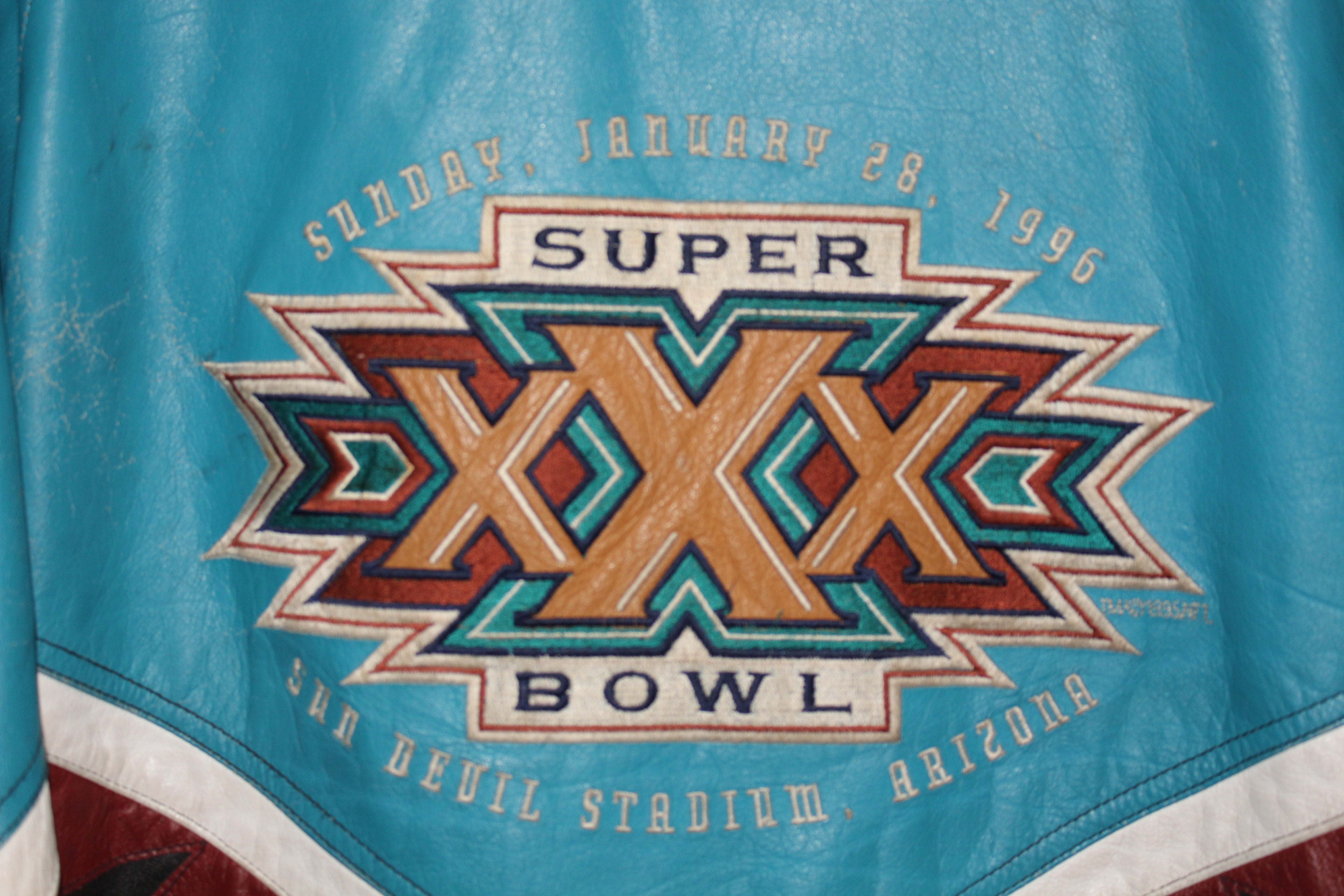 Rare 1996 Super Bowl XXX Sun Devils Stadium Leather Starter Jacket (XL –  Retro Windbreakers