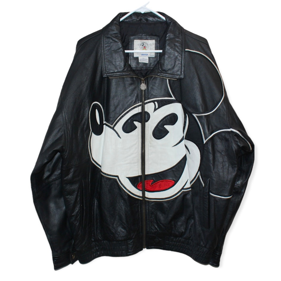 Rare Mickey Mouse Starter Leather Jacket (XL)