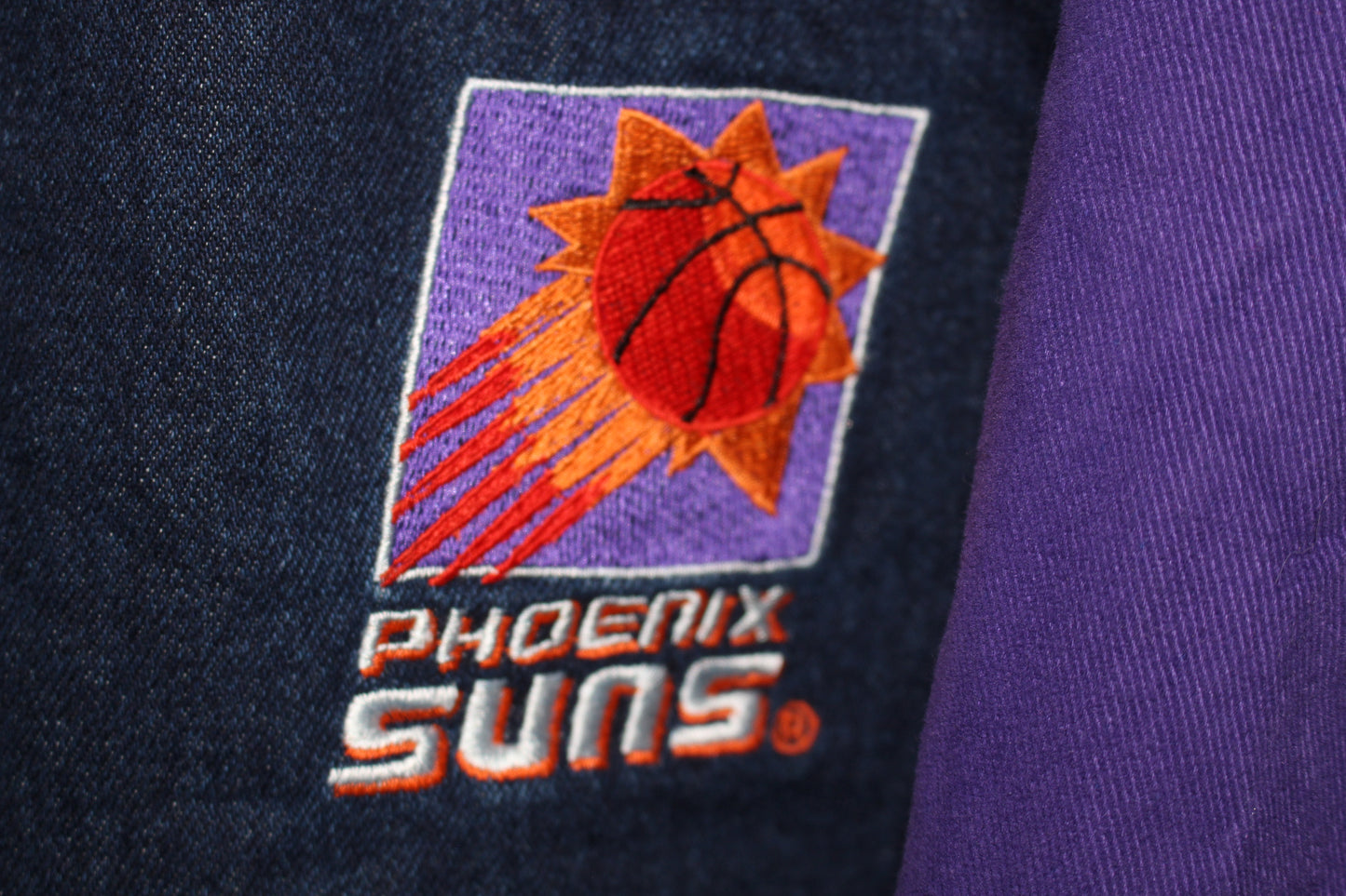 Rare Phoenix Suns Denim Bomber Jacket (L)