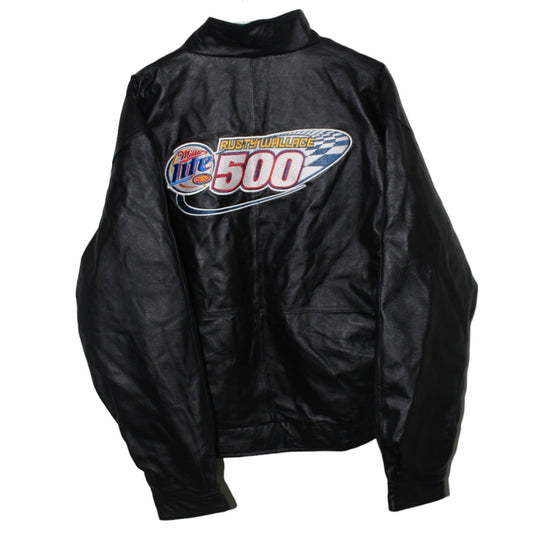 Rare Miller Lite Racing NASCAR Rusty Wallace #2 Leather Jacket (XL)