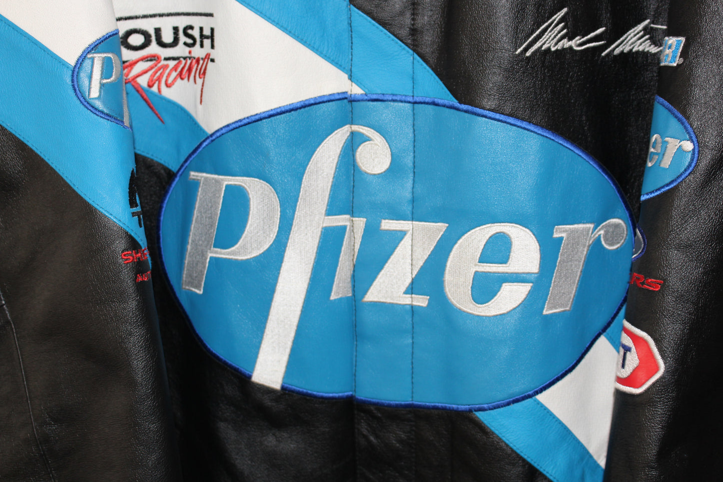 Pfizer Racing NASCAR Leather Chase Authentics Jacket (XXL)