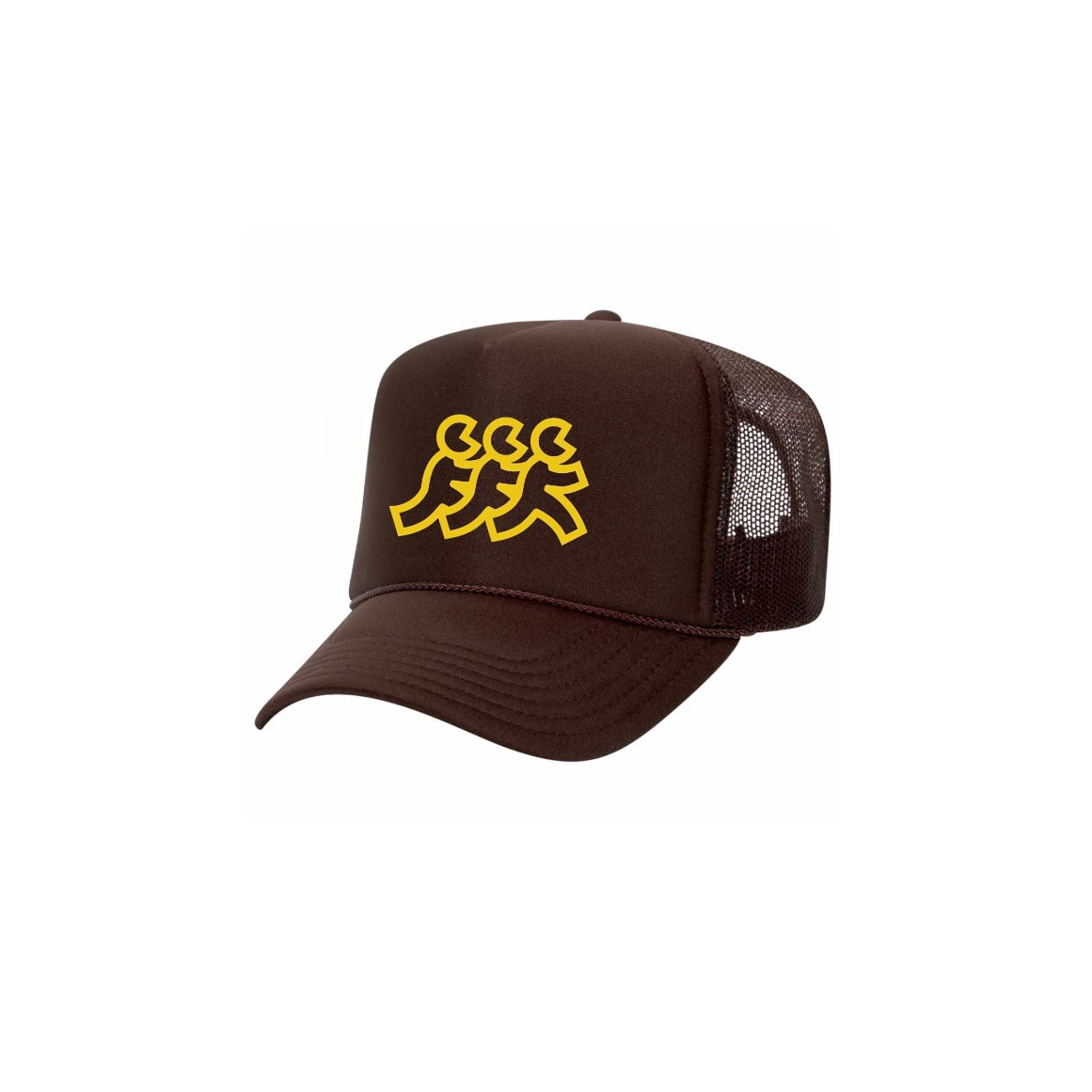 Brown Foam Trucker Snapback Padre Yellow Logo Embroidery