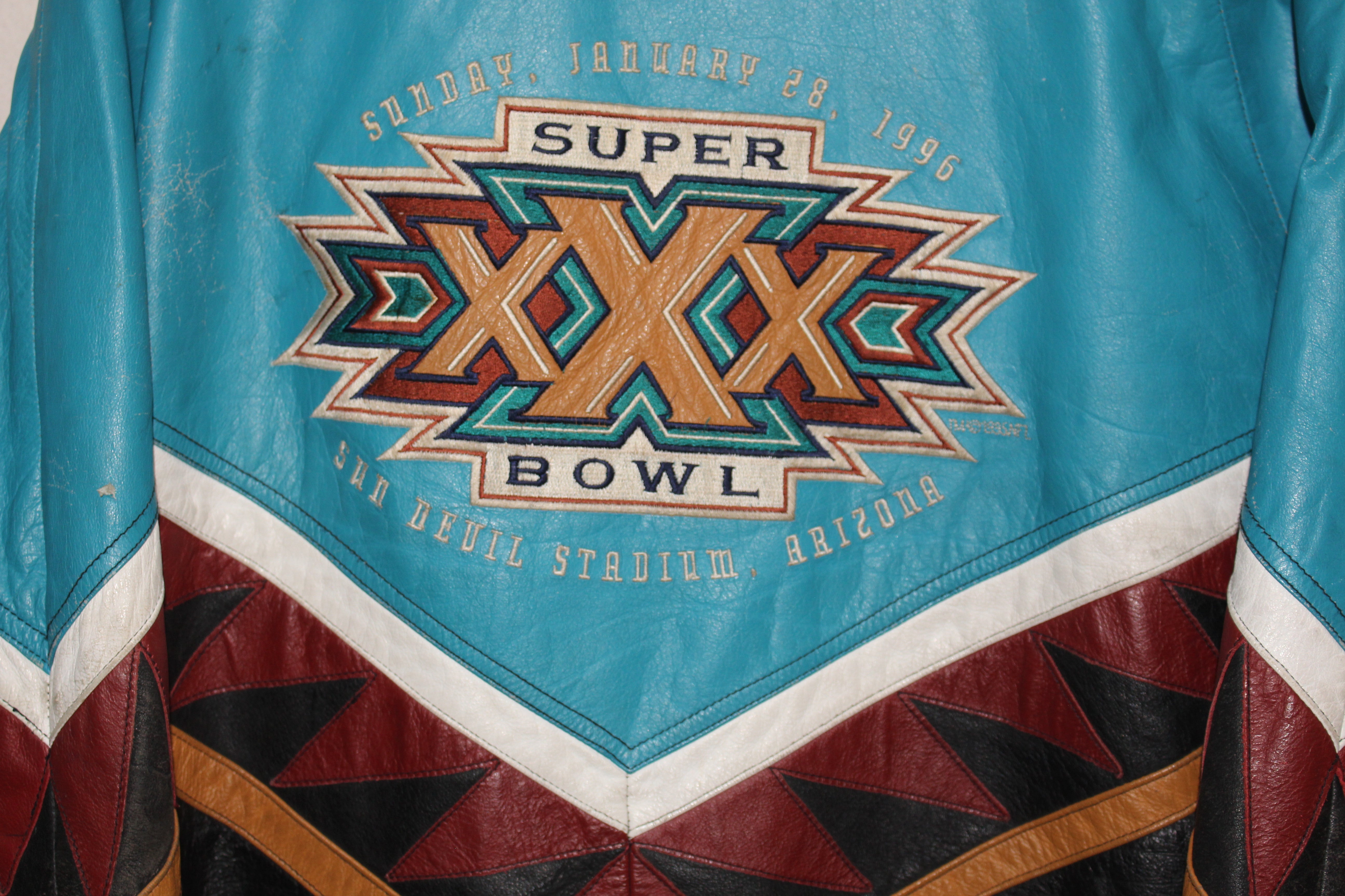 Rare 1996 Super Bowl XXX Sun Devils Stadium Leather Starter Jacket (XL –  Retro Windbreakers