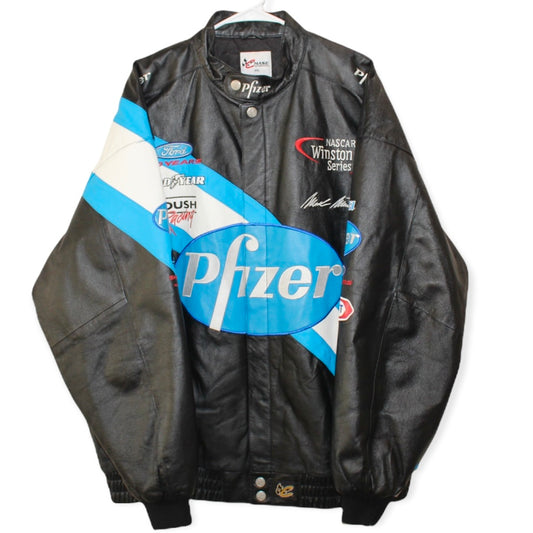 Pfizer Racing NASCAR Leather Chase Authentics Jacket (XXL)