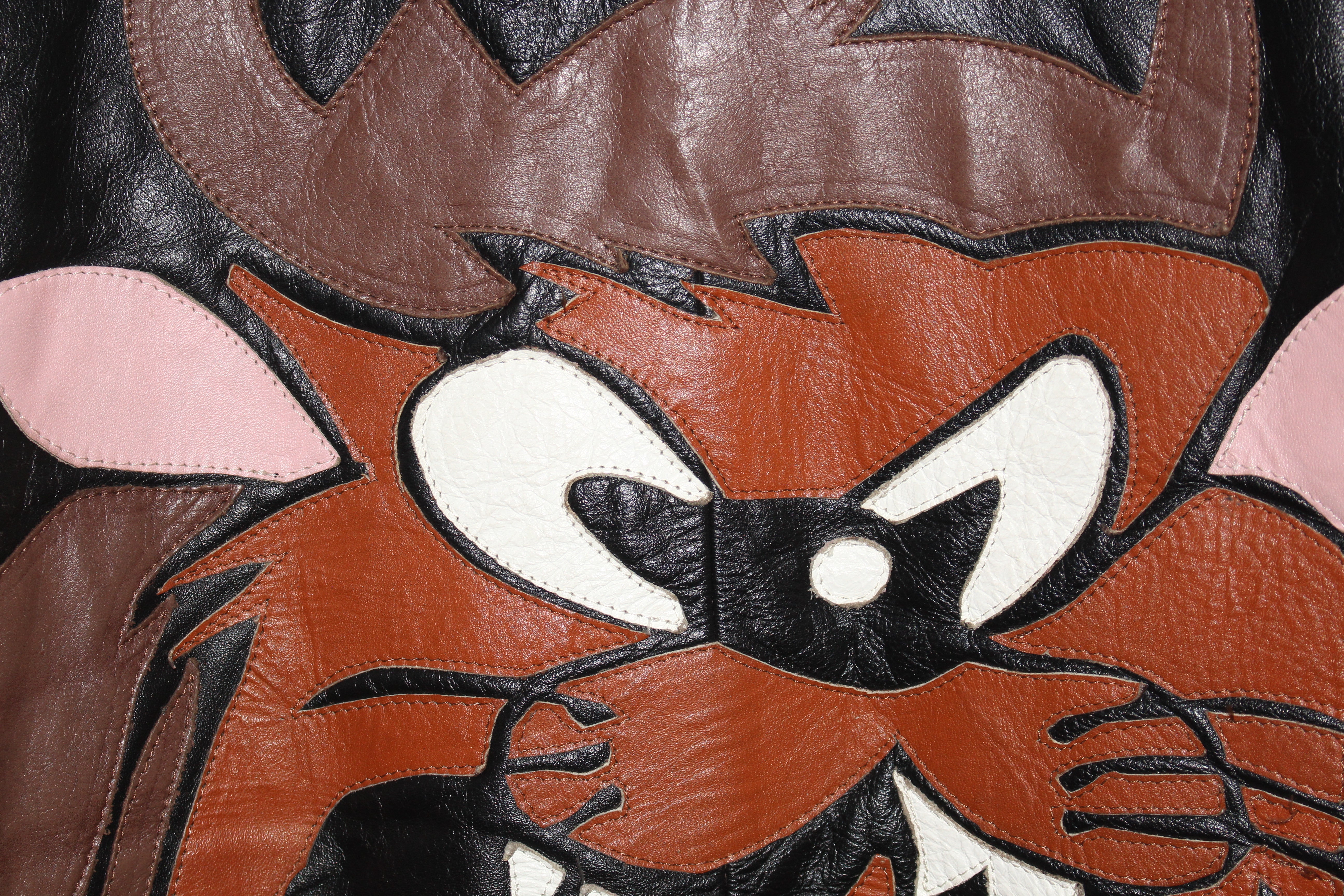 Rare Tasmanian Devil Taz Looney Tunes Leather Collectors Jacket (M