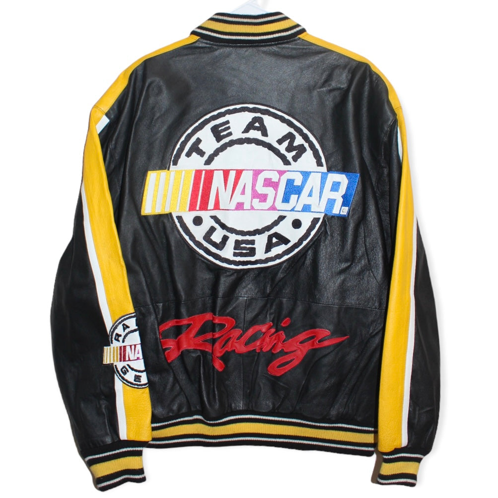 Rare NASCAR Racing Leather Bomber Jacket (M)