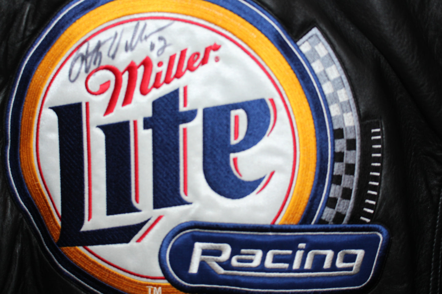 Rare Miller Lite Racing NASCAR Rusty Wallace #2 Leather Jacket (XL)