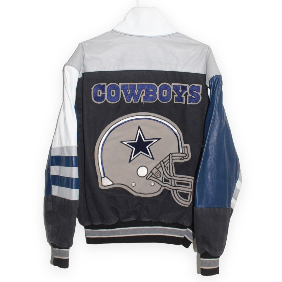 Rare Dallas Cowboys Denim Leather Jeff Hamilton Jacket (XL)