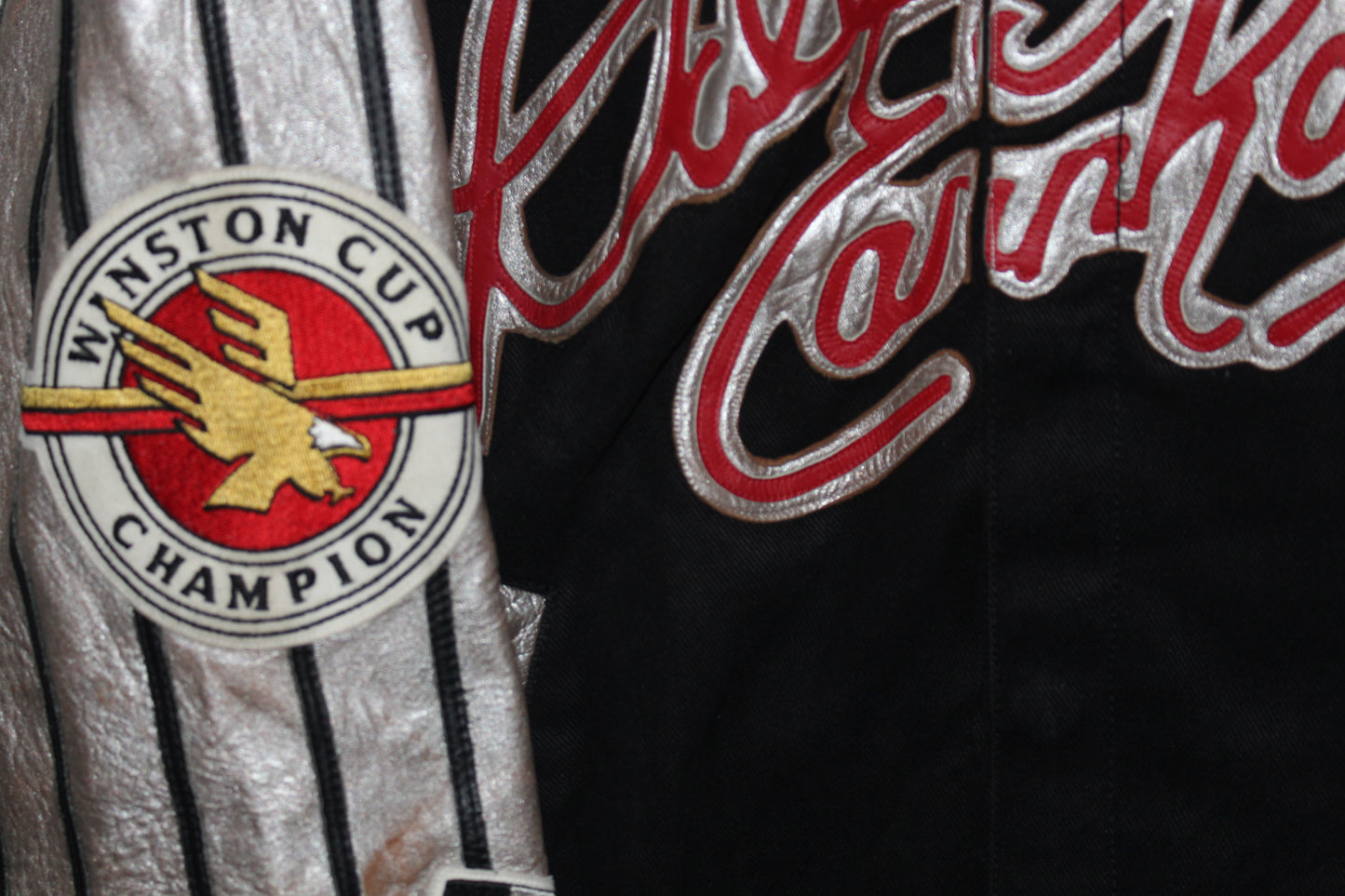 Rare Dale Earnhardt Sr #3 Winston Cup Champion Jeff Hamilton Leather Twill Jacket (XL)