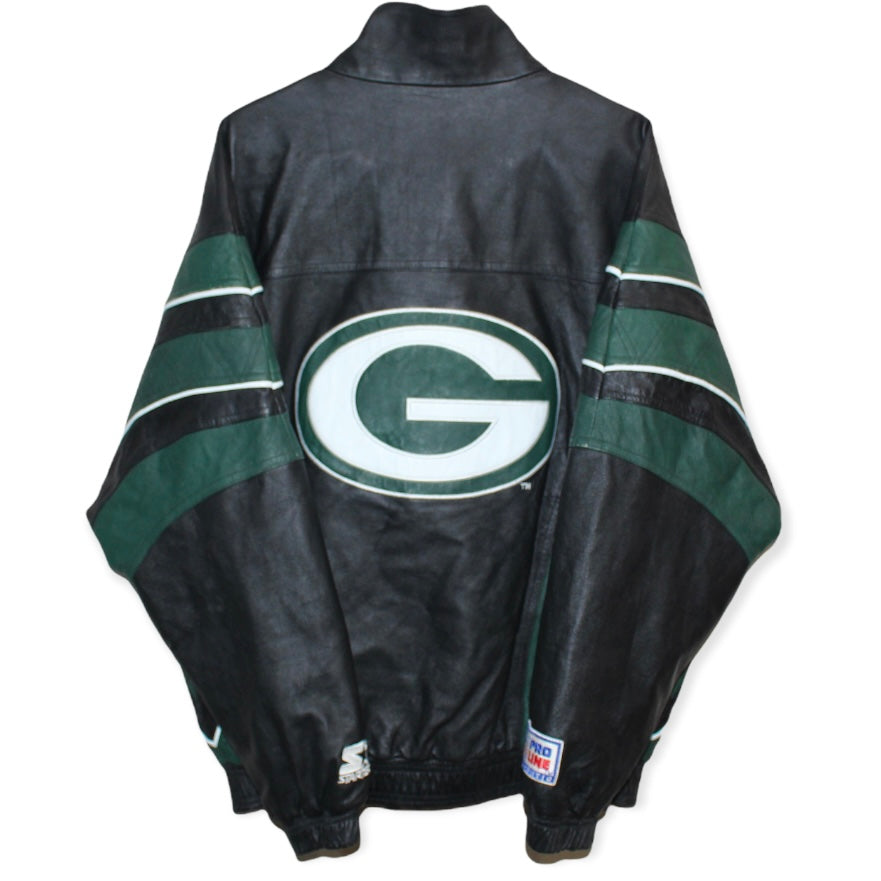 Green Bay Packers Pro Line Leather Starter Jacket (M)