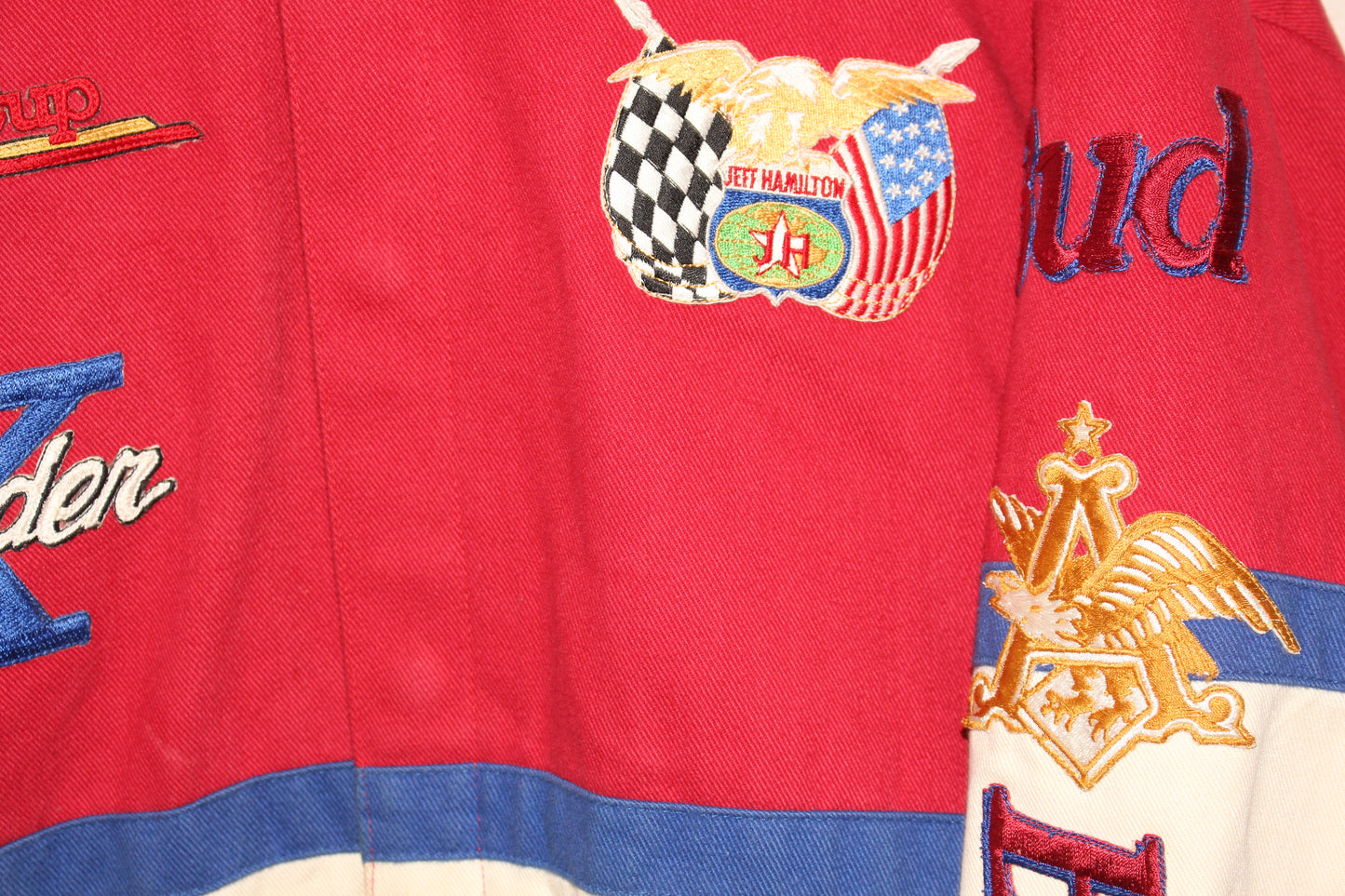Rare Budweiser Racing NASCAR Ken Schrader #25 Jeff Hamilton Jacket (XL)