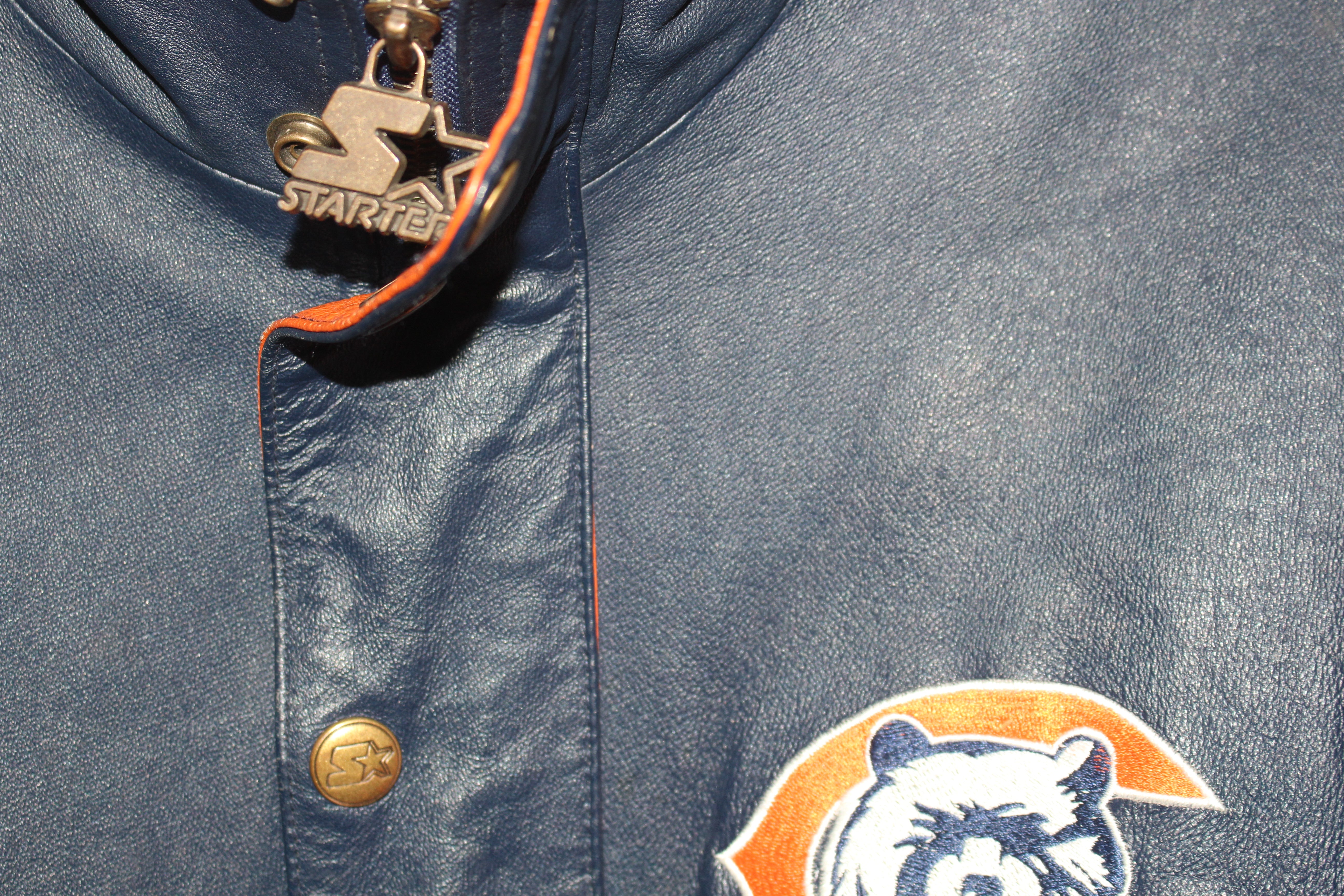 Rare Chicago Bears Pro Line Starter Leather Jacket (M) – Retro Windbreakers