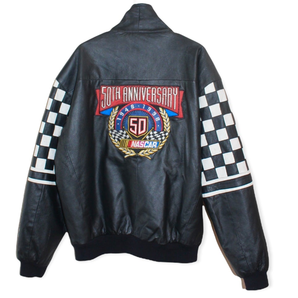 50th Anniversary NASCAR Jeff Hamilton Leather Jacket (L)