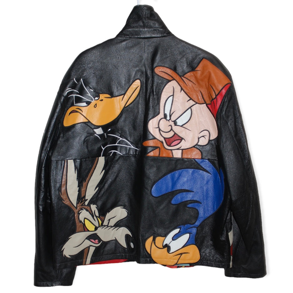 Rare Looney Tunes Space Jam Cartoon Warner Bros Leather Motorcycle Jac ...
