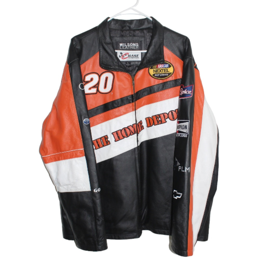 Rare Home Depot Racing NASCAR Tony Stewart #20 Wilson Leather Jacket (L)
