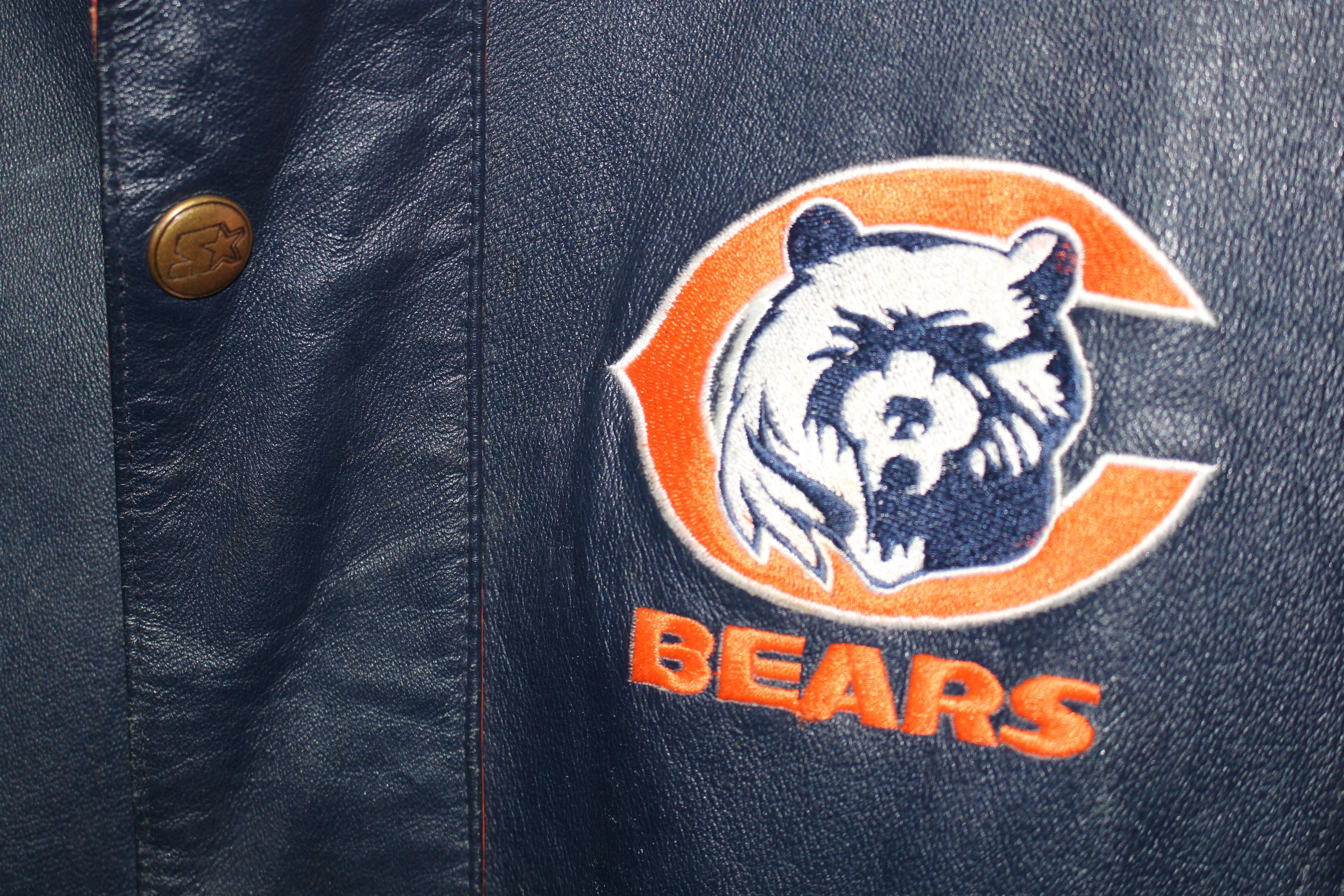 Rare Chicago Bears Pro Line Starter Leather Jacket (M) – Retro Windbreakers