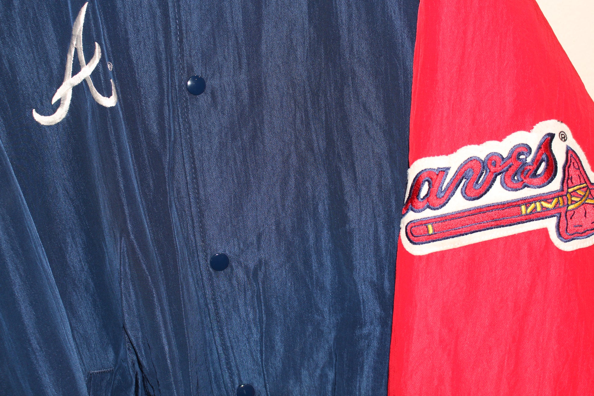 90s Atlanta Braves Blue Starter Button Up Jacket