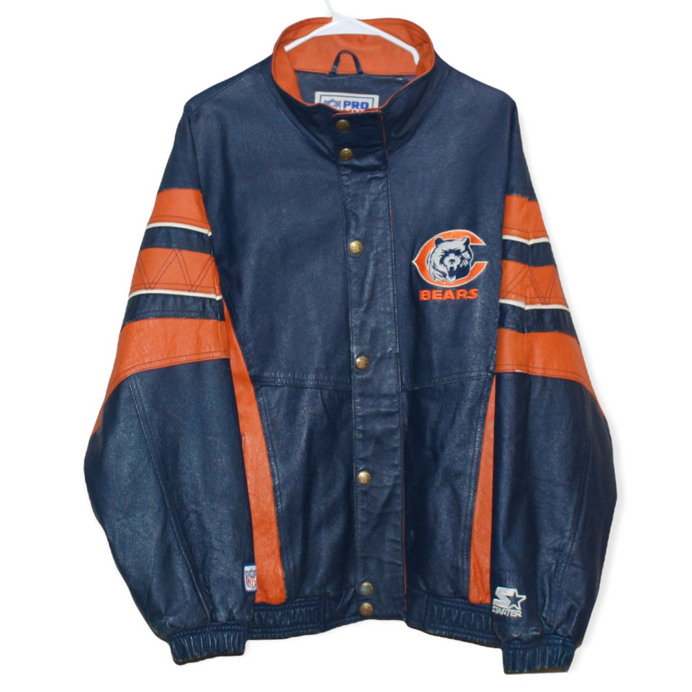 Rare Chicago Bears Pro Line Starter Leather Jacket (M) – Retro