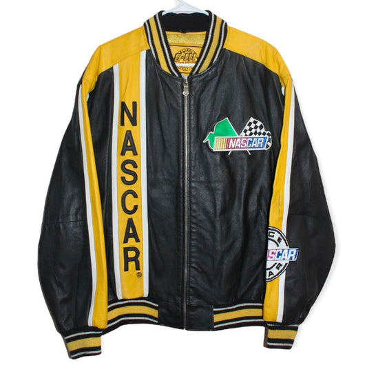 Rare NASCAR Racing Leather Bomber Jacket (M)