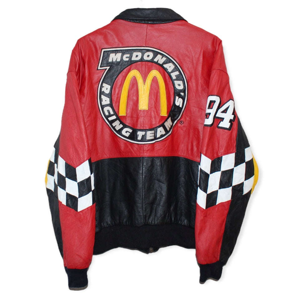 Rare McDonald's Racing NASCAR Bill Elliott #94 Leather Jacket (L