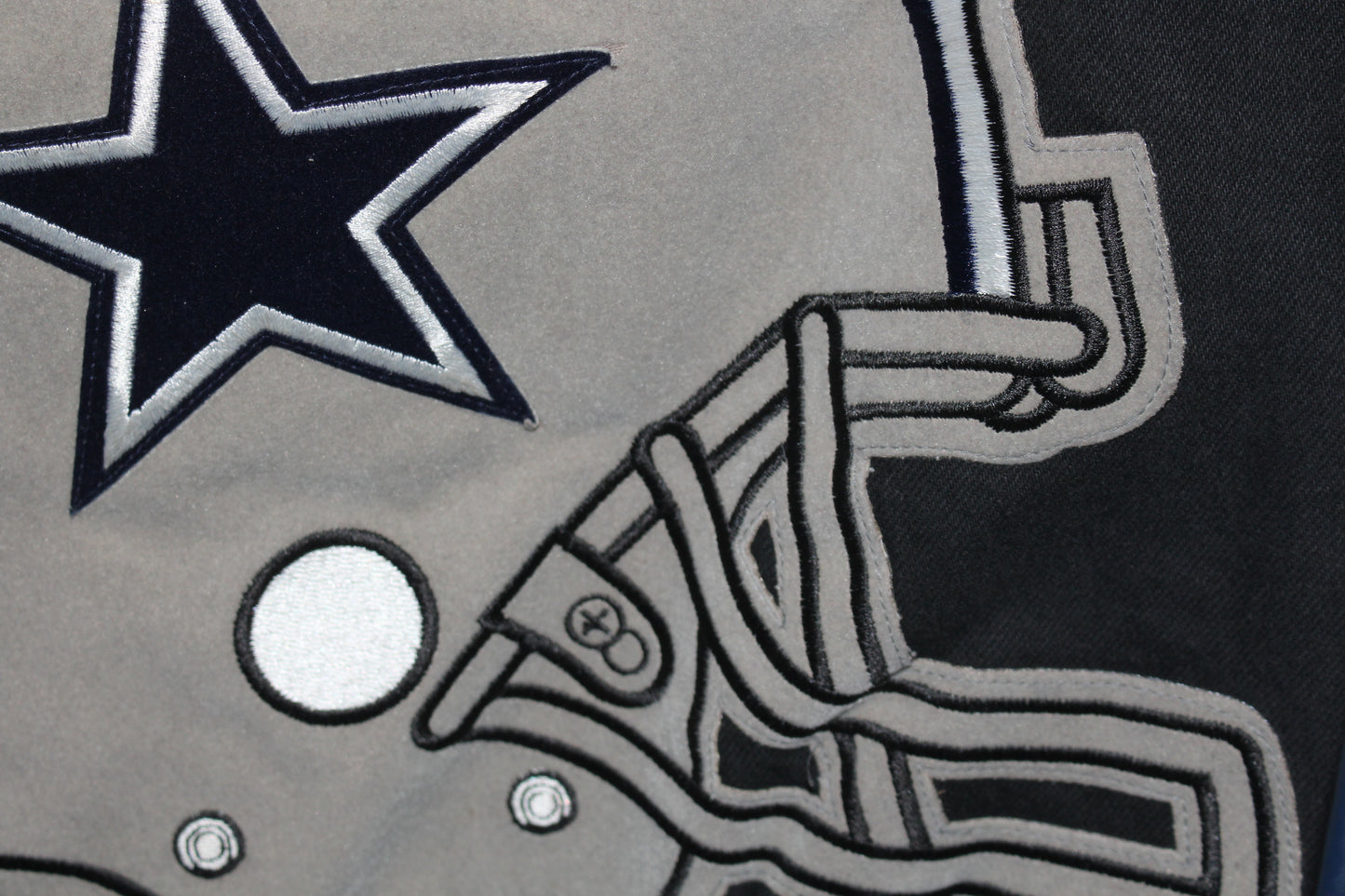 Rare Dallas Cowboys Denim Leather Jeff Hamilton Jacket (L)