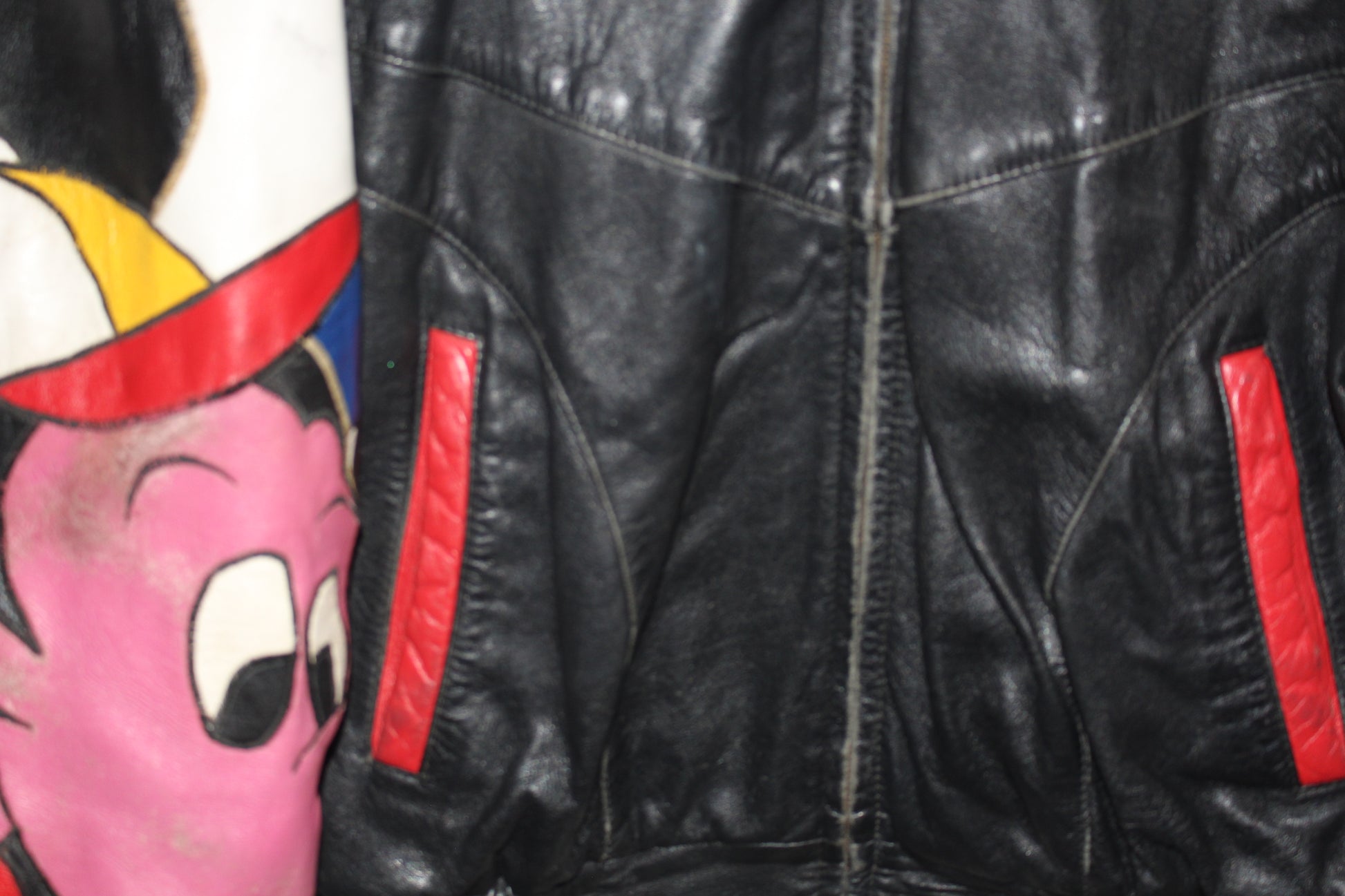 Josh Yaz Rare Mickey Mouse Baseball Leather Jacket (S)