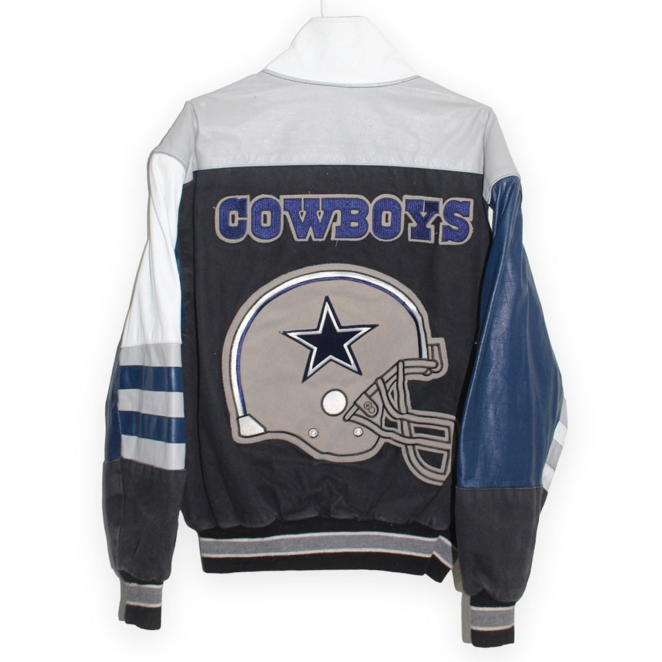 Rare Dallas Cowboys Denim Leather Jeff Hamilton Jacket (L)