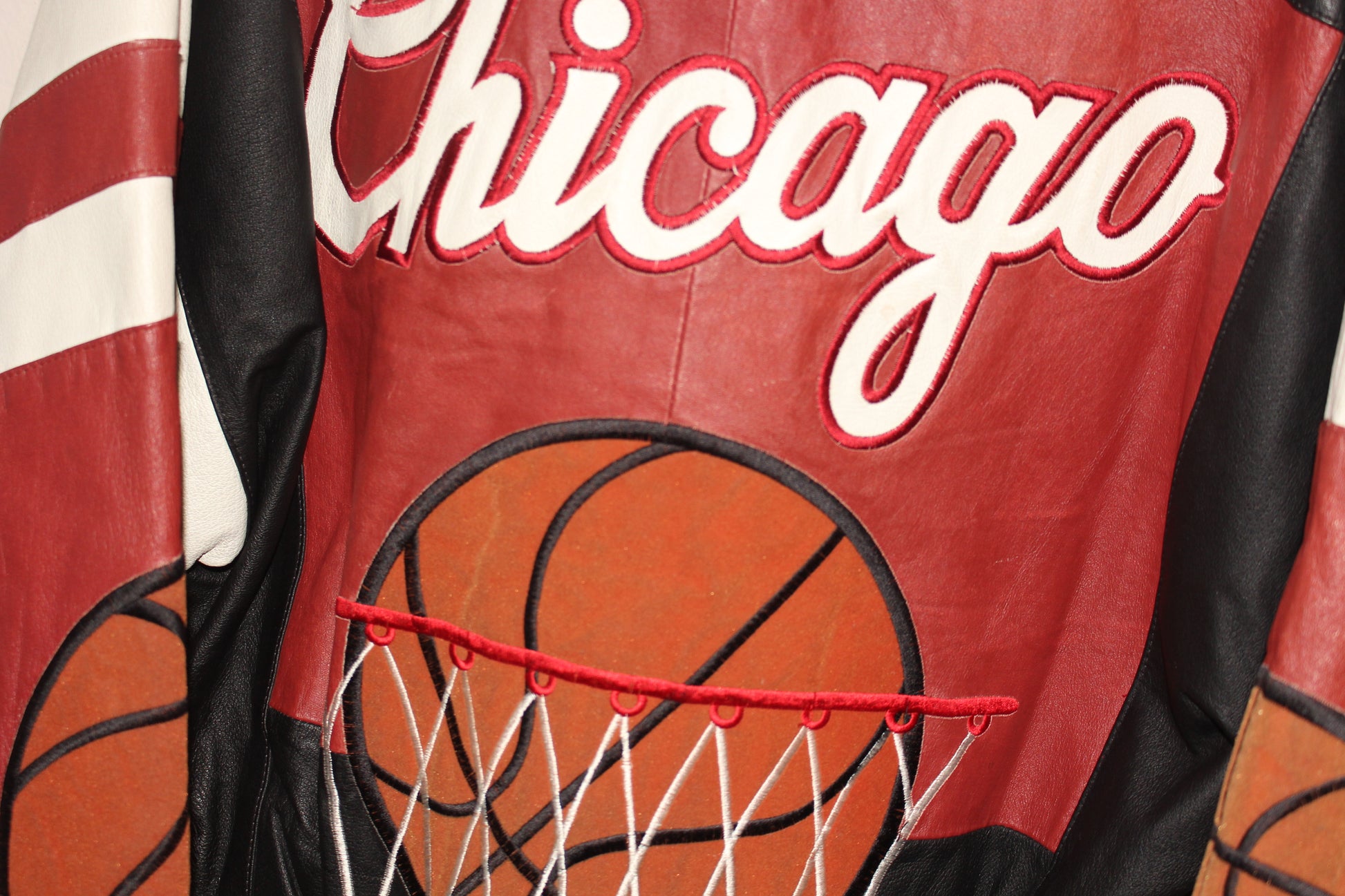 Lucky Leather Co Men's Vintage Chicago Bulls Basketball Jacket