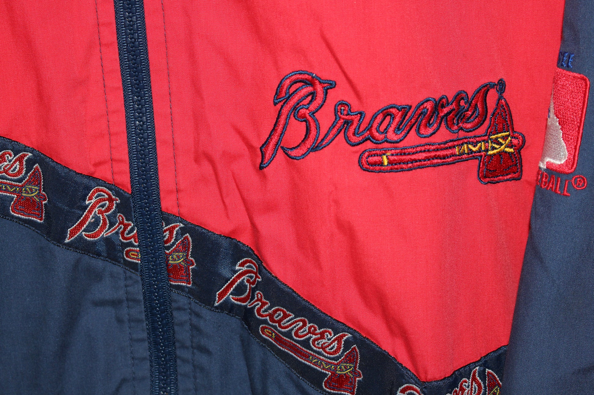 Vintage Atlanta Braves Pro Player Windbreaker Jacket Sz XL MLB 90s