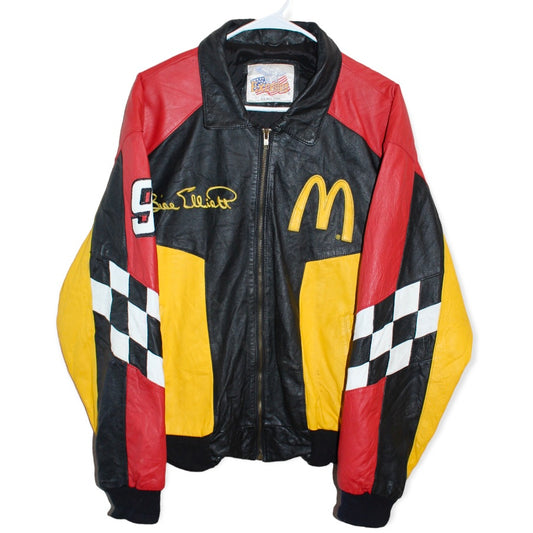 Rare McDonald’s Racing NASCAR Bill Elliott #94 Leather Jacket (L)